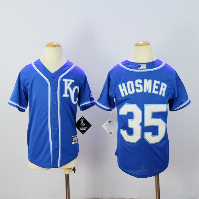 Youth Kansas City Royals #35 Hosmer Blue MLB Jerseys->youth mlb jersey->Youth Jersey
